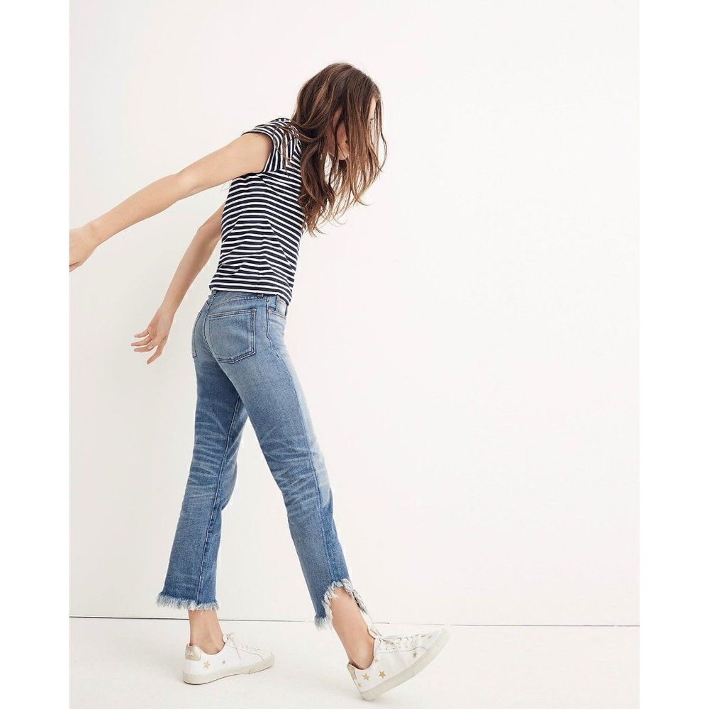 Madewell Light Blue Cropped Frayed Hem Jeans